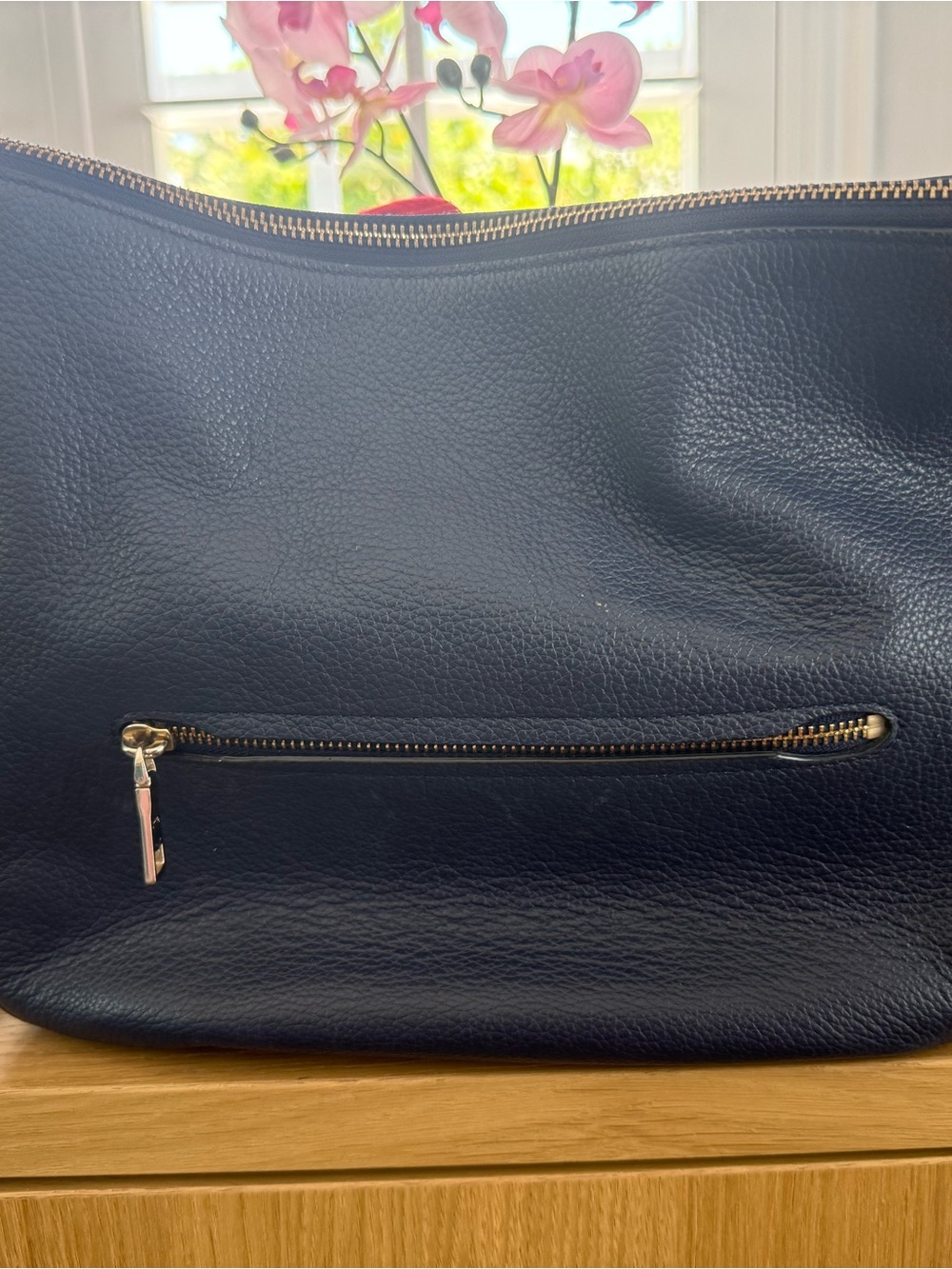 Coach Navy Pebbled Leather Hobo with Gold Hardware - Picture 6 of 8